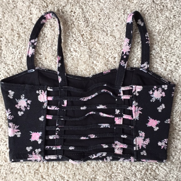 Garage | Floral Bandeau Crop Top - Picture 4 of 7